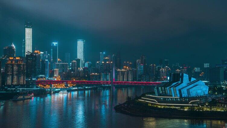 重庆_千厮门夜景_重庆大剧院夜景