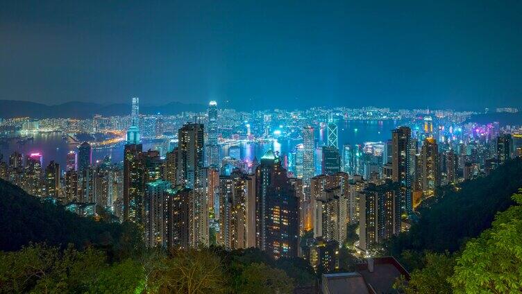 俯瞰香港夜景 香港夜景 香港太平山夜