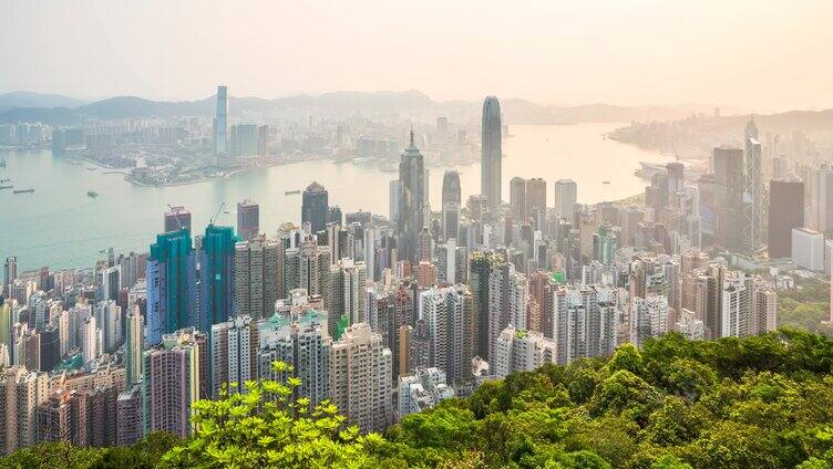 香港太平山日出_香港CBD_香港日出延时