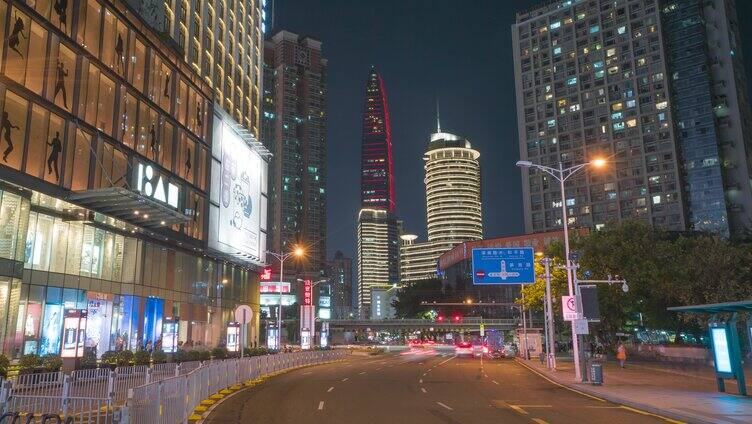 深圳_深南路_京基一百_夜景车流延时