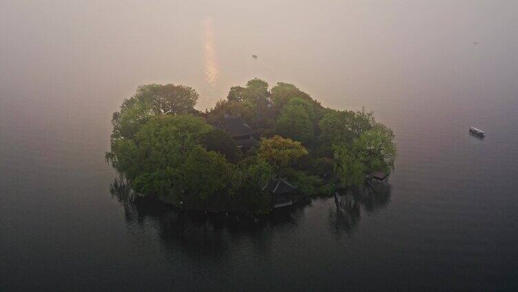 西湖湖心岛航拍