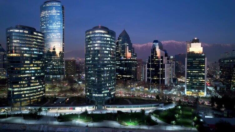 南美国家智利首都圣地亚哥市中心。