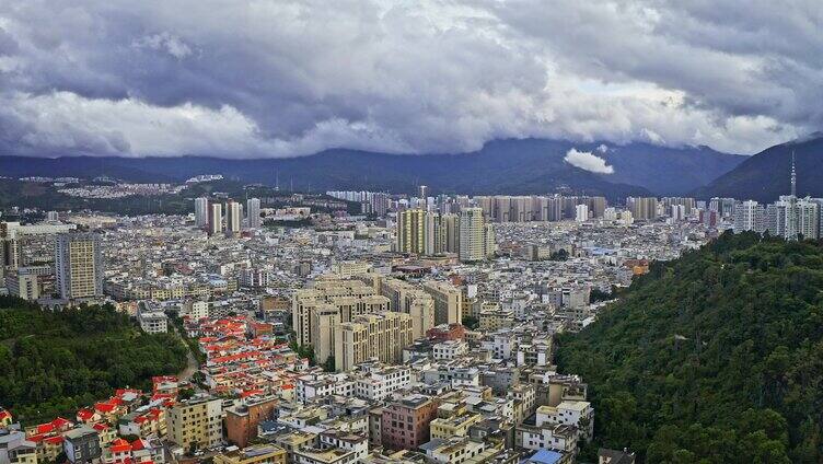 城市高楼大厦云海全景