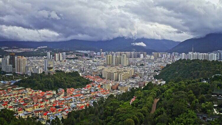 城市高楼大厦云海全景