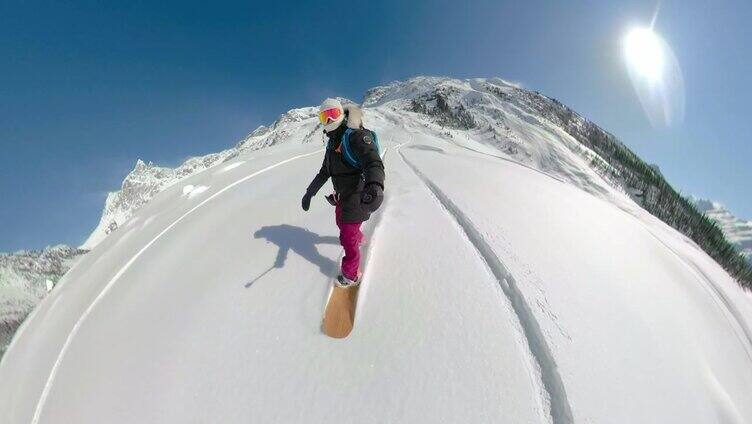 女人在滑雪特写