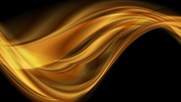 金色平滑抽象波浪运动背景