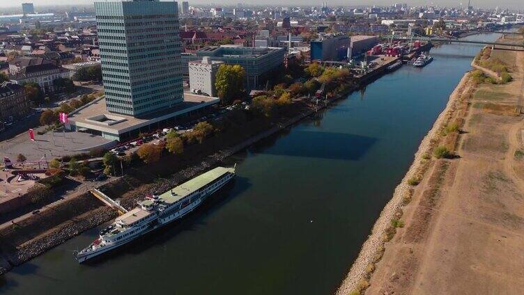 曼海姆市城市景观航拍