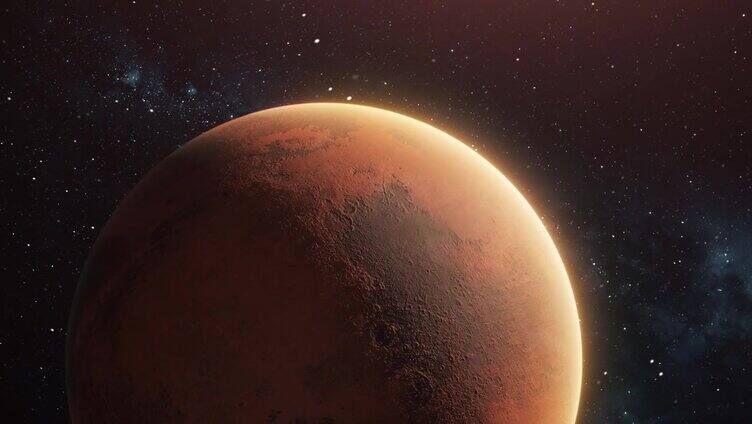 火星在开阔的空间里