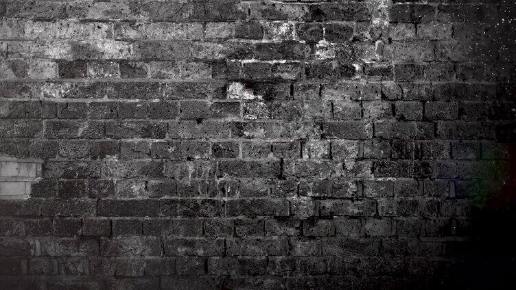 垃圾摇滚黑白砖墙背景。4k股票视频