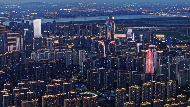 2024杭州钱江世纪城夜景航拍