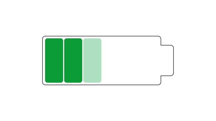 电池在白色背景下充电动画