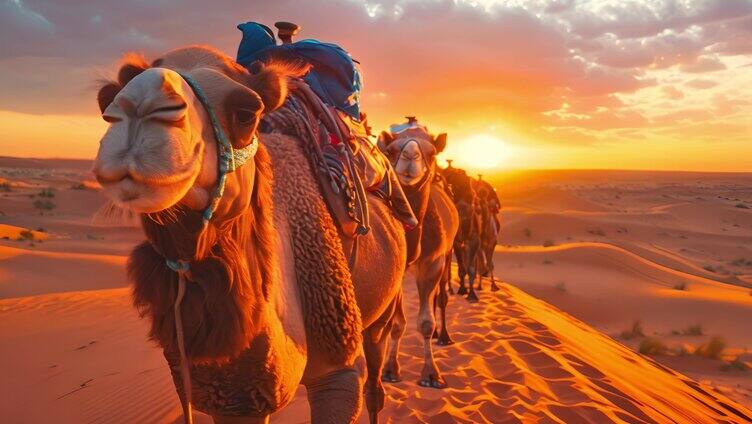 丝绸之路 一带一路 沙漠骆驼
