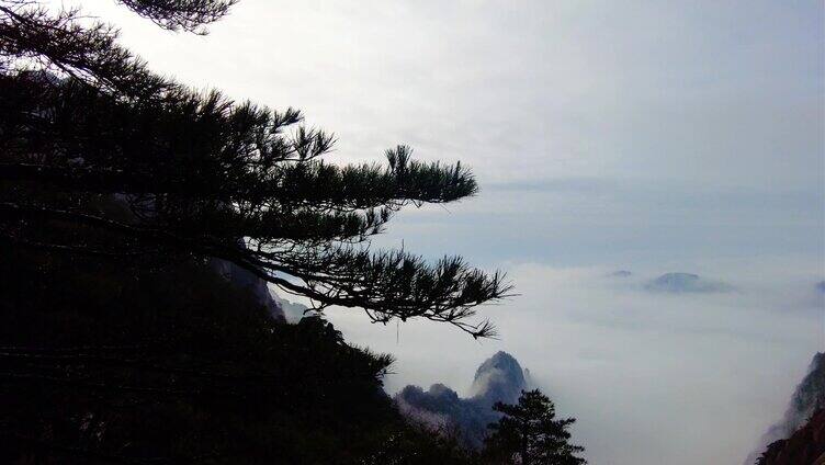 黄山风景区壮观山顶云海延时唯美风景视频素