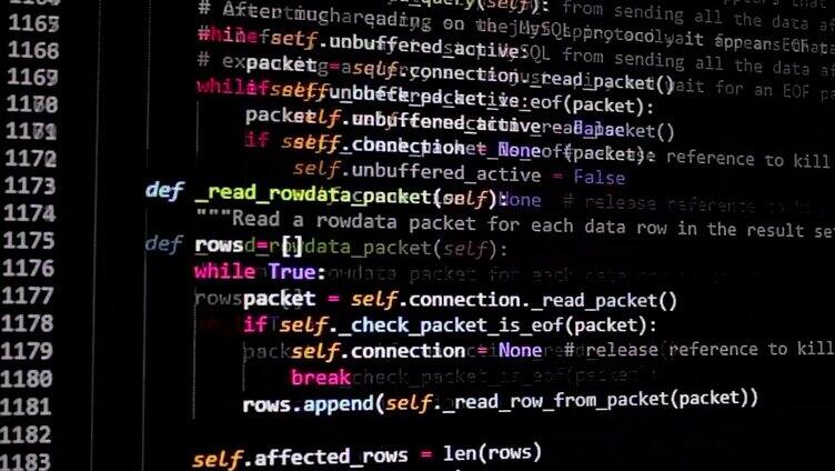 开发人员软件源代码屏幕。编程代码。编写脚本。程序员编辑代码背景