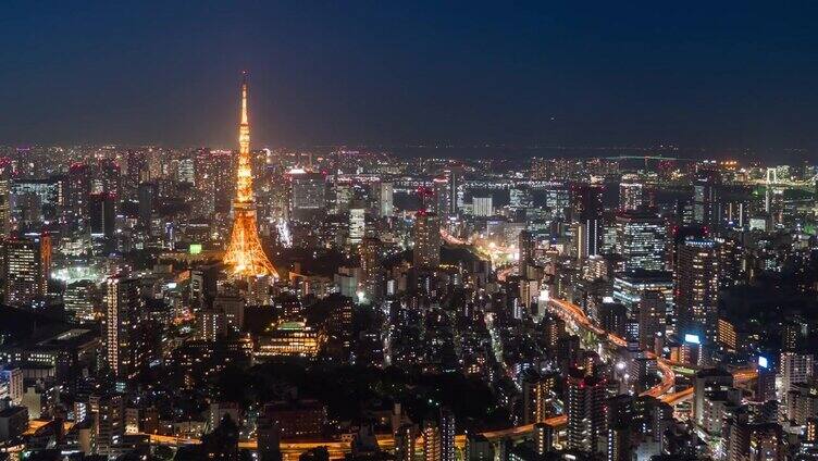 间隔拍摄:东京夜景