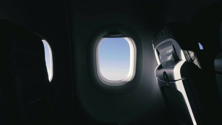 飞机窗户和乘客座位