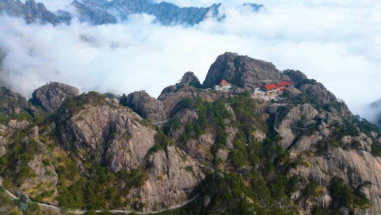 黄山云海航拍延时风景视频素材40