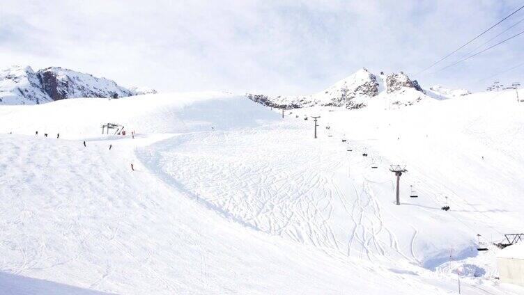 瑞士滑雪胜地斜坡的时间间隔
