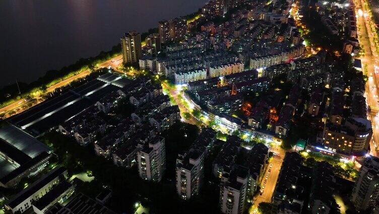 浙江省杭州市上城区钱江新城钱塘江夜晚夜景