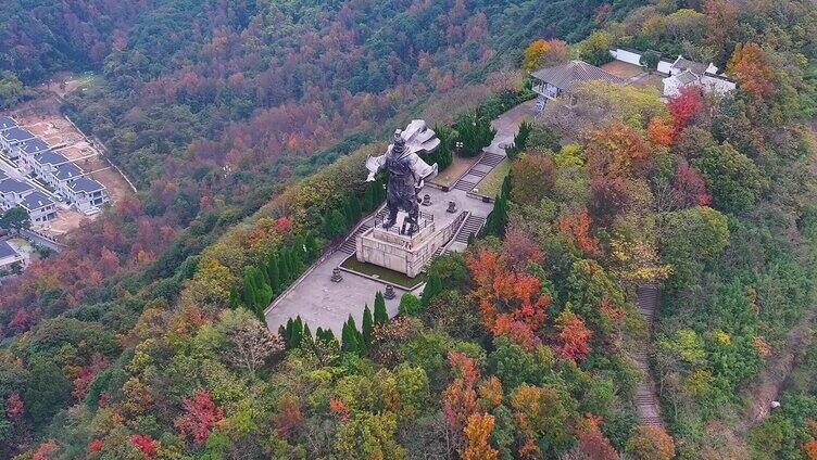 浙江绍兴会稽山大禹陵景区航拍越城区风景大