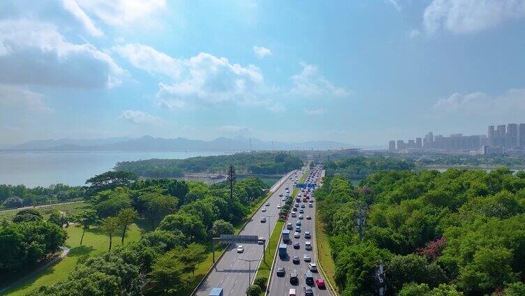 中国华润大厦南山区后海深圳人才公园航拍春