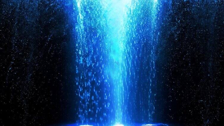 蓝色瀑布 粒子瀑布 粒子水幕