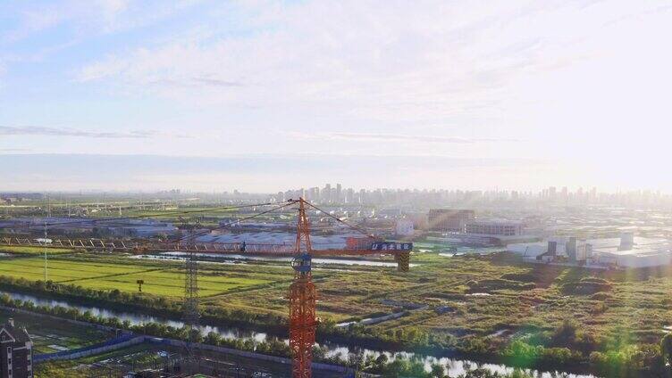  中国基建，塔吊建筑 建工 建筑 大楼盖