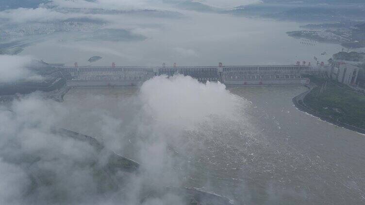 三峡大坝6孔泄洪（附送灰片）