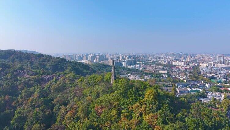 浙江杭州西湖景区风景大自然风光航拍宝石山