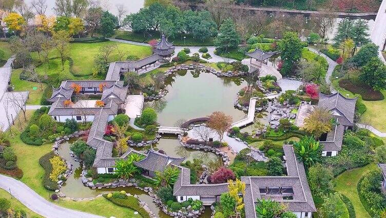 江南水乡小桥流水航拍风景大自然风光美景浙