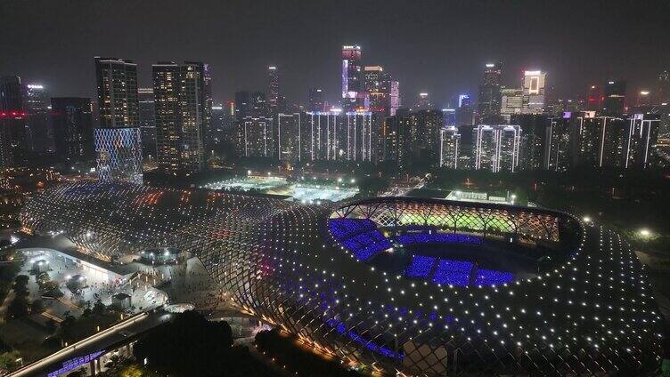 中国华润大厦南山区深圳人才公园夜晚夜景航