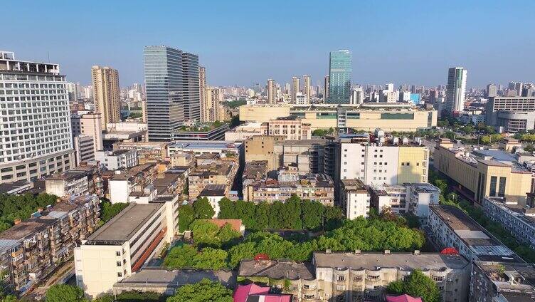 江西南昌八一公园八一广场航拍城市风景风光