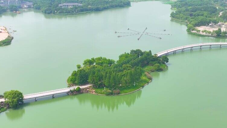 安徽省合肥市蜀山区翡翠湖景区湖泊城市地标