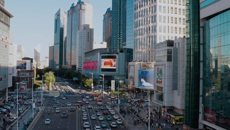 商业 商圈城市街景 车流 城市航拍CBD