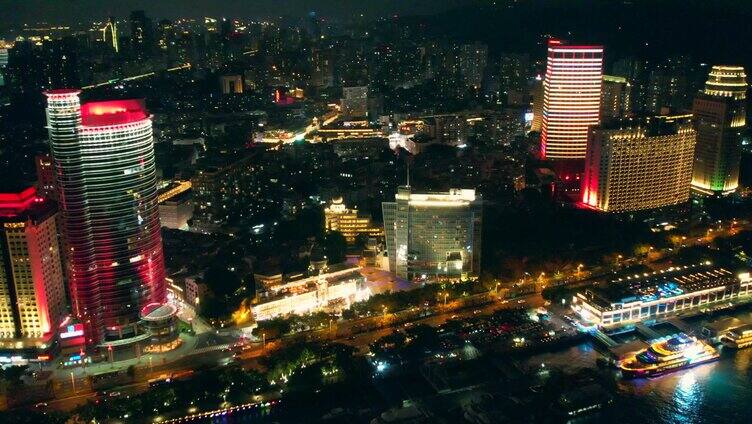 厦门 思明 CBD商业街 夜景航拍