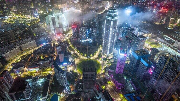 沈阳城市夜景航拍