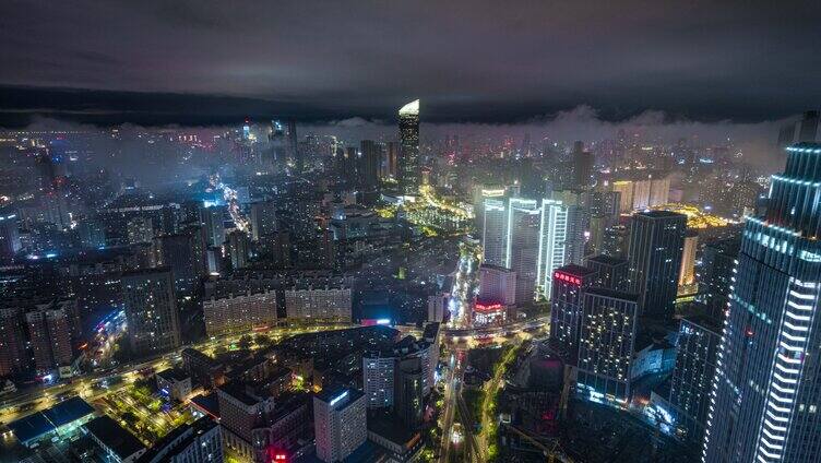 沈阳城市夜景航拍