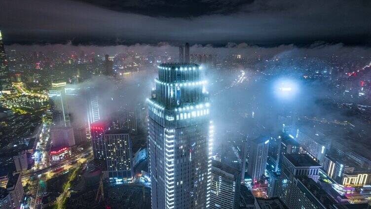 沈阳城市夜景航拍