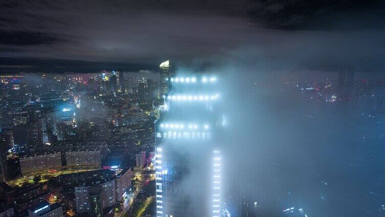 沈阳城市夜景航拍