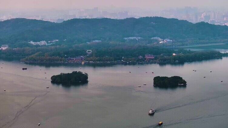 唯美杭州西湖美景大自然风光航拍杭州风景