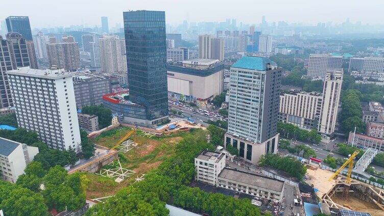 湖北武汉洪山区街道口航拍城市风景风光珞瑜