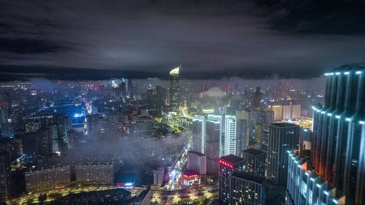 沈阳城市夜景航拍