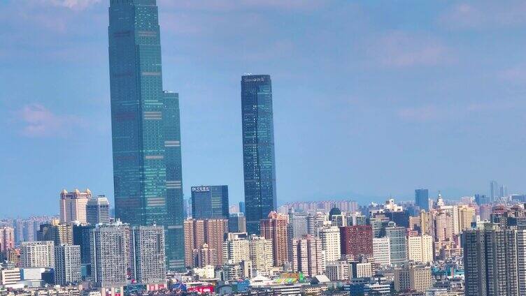 湖南长沙IFS国金中心市区高楼大厦航拍