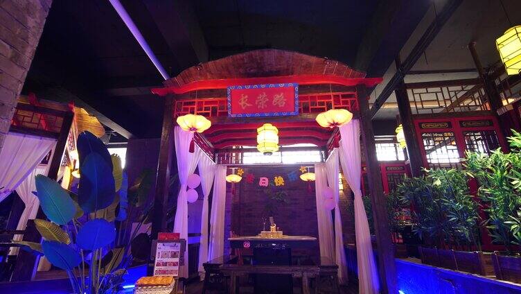 成都记忆-火锅店空景-饭店环境-仿古建筑