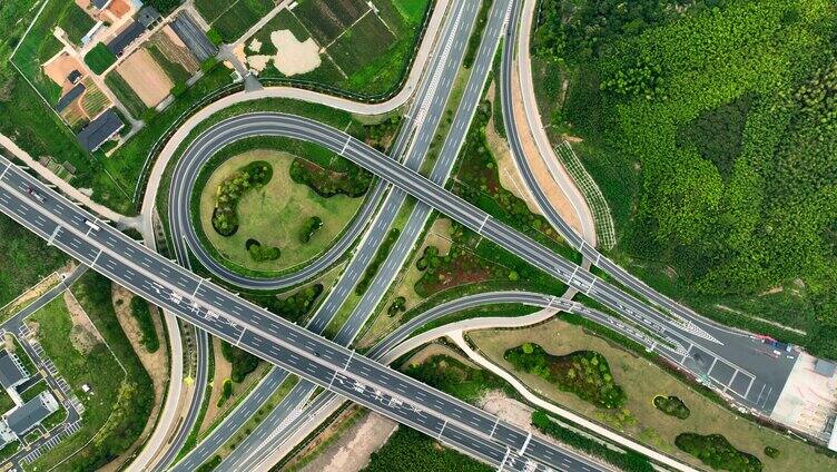 莫干山 高速公路 交通枢纽 顶视航拍