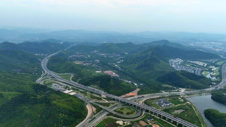 莫干山 高速公路 交通枢纽 航拍