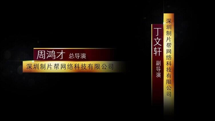 横版竖版红色金色大气人名字幕条