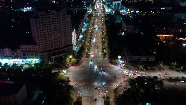 夜晚街景航拍