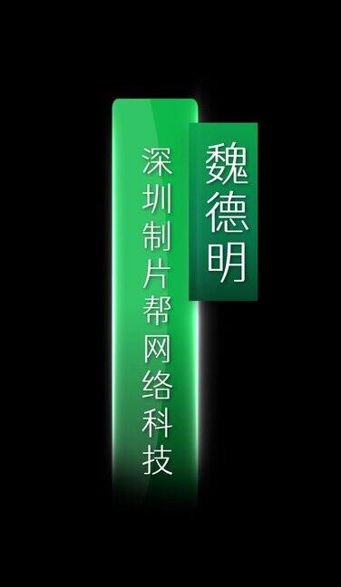 绿色质感竖条人名字幕条