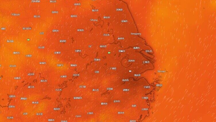 上海  浙江  江苏高温天气范围动态图